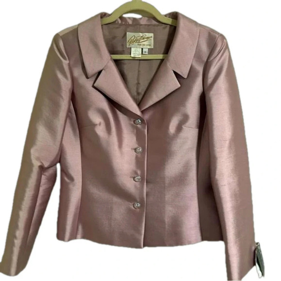NWT Rickie Freeman Teri Jon Nites 90s Y2K spring silk wool blend blazer vintage - Picture 1 of 7